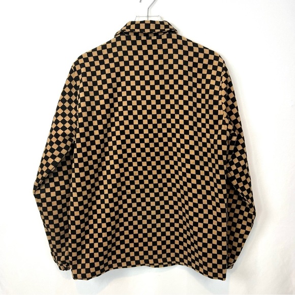 Lazy oaf brown buttons checker jacket S - Picture 2 of 9